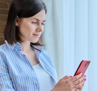 woman with phone